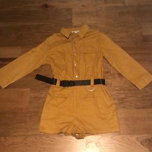 Large Tan Romper with Black Belt